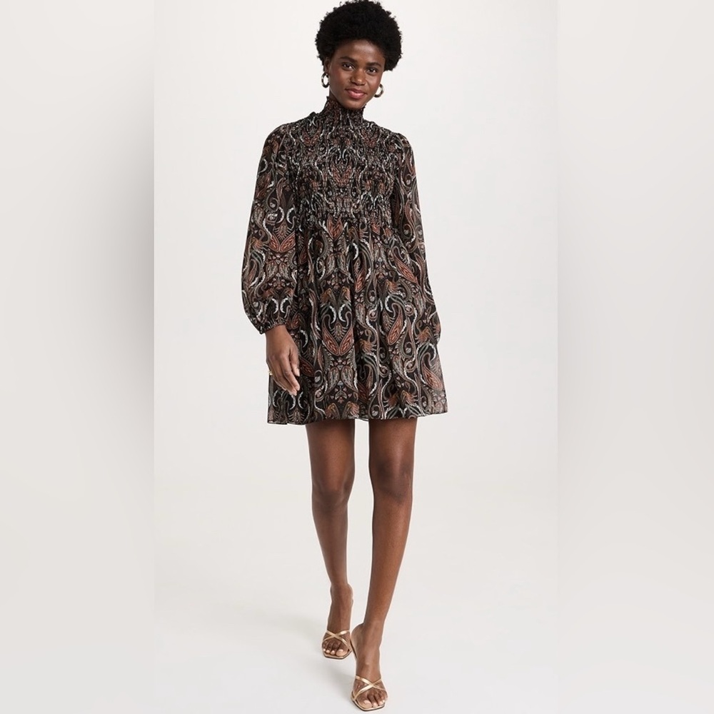 MISA Jessa Mini Dress in Black Paisley Print
Size XS